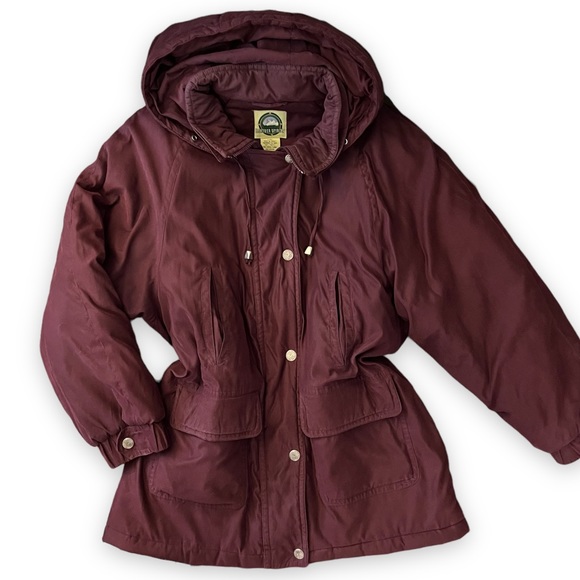 Burgundy Vintage Wool Winter Jacket - Picture 2 of 9